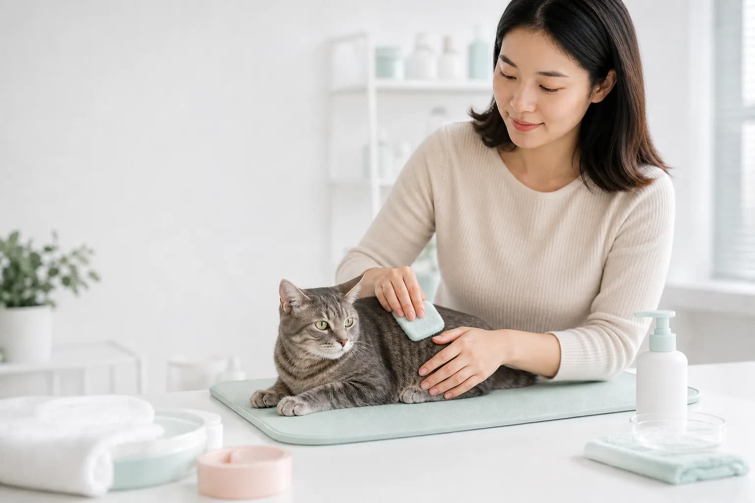 กิจวัตร Pet Care ของผู้ดูแล แมว และผลิตภัณฑ์สำหรับดูแล